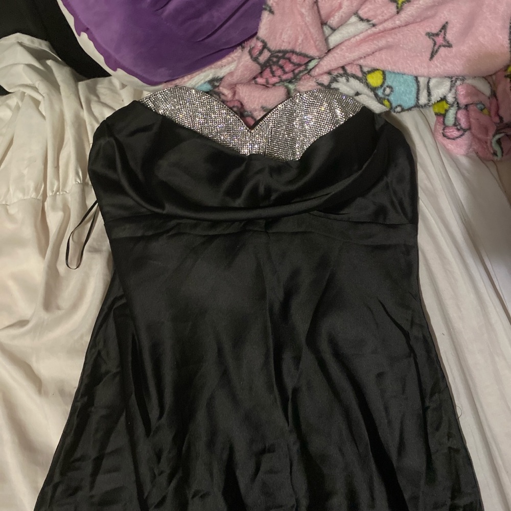 Hello Molly Black Babydoll Dress Sweetheart Neckline